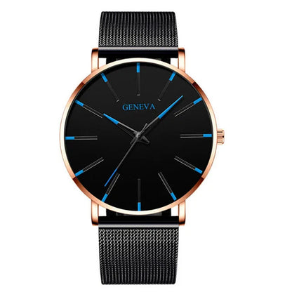 Minimalist Mens Fashion Ultra Thin Watches Simple Men Business Stainless Steel Mesh Belt Quartz Wrist Watch Relogio Masculino